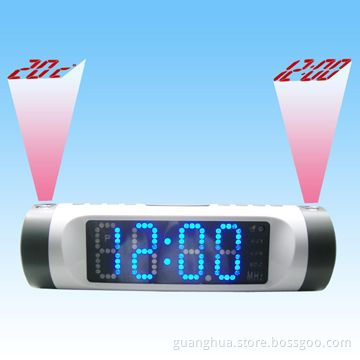 Digital novelty clock with temperature projection function in LED displays
